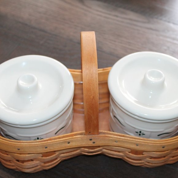 Longaberger BBQ Buddy Medium 2 One Pint Crocks Made in the USA - Picture 3 of 8